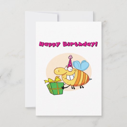 Happy Birthday Bee Einladungen (Vorderseite)
