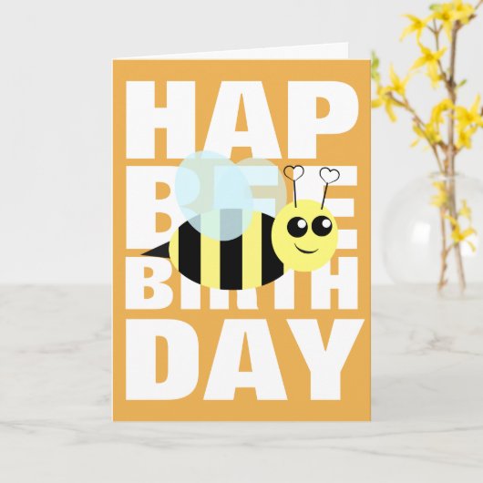 Happy Birthday Bee Karte (Gelbe Blume)