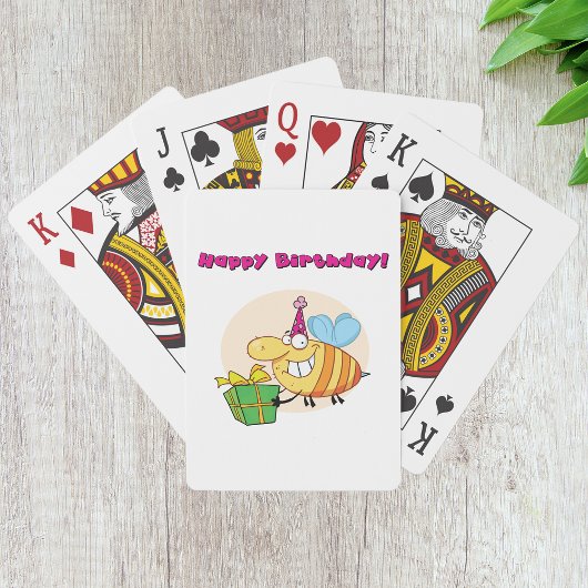 Happy Birthday Bee Playing Cards Spielkarten