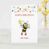 Happy Birthday Bee & Stars Card Karte (Gelbe Blume)