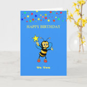 Happy Birthday Bee & Stars Karte (Gelbe Blume)