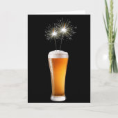 Happy Birthday Beer mit Sparklern Karte (Vorderseite)