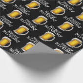 Happy Birthday Beer Tasse auf Black Geschenkpapier (Ecke)