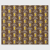 Happy Birthday Beer Tasse on Brown Geschenkpapier (Flach)