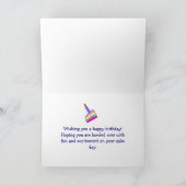 Happy Birthday Behalt auf Rolling Bowling Thema Karte (Innenseite)