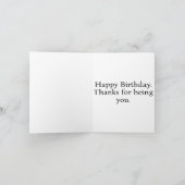 Happy Birthday | Behalt es komisch Karte (Innenseite)