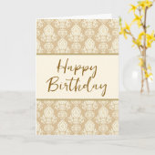 Happy Birthday Beige Vintag Paper Karte (Gelbe Blume)