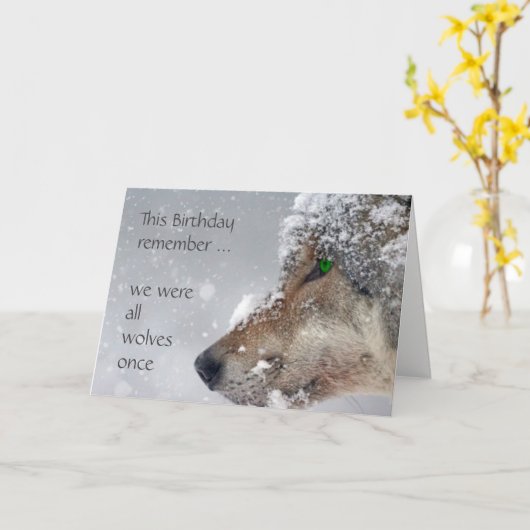 Happy Birthday bekommen Ältere Wölfe Spaß Karte (Gelbe Blume)