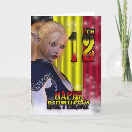 Happy Birthday belgische Flagge Karte (Vorderseite)