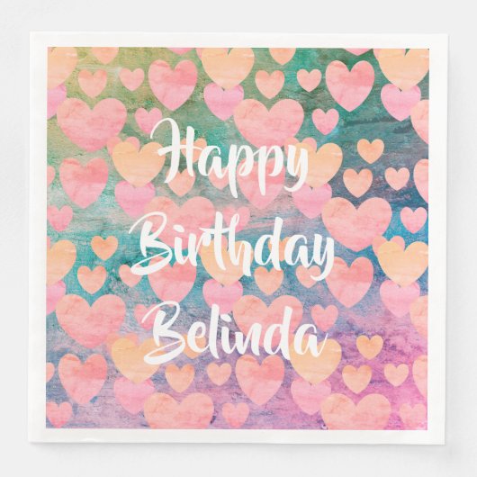 Happy Birthday #Belinda Party Servietten von DAL (Vorderseite)