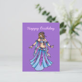 Happy Birthday Belly Dancer Postkarte (Stehend Vorderseite)