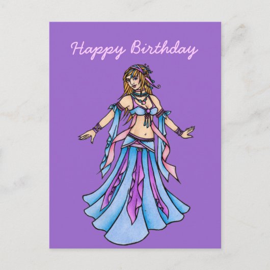 Happy Birthday Belly Dancer Postkarte (Vorderseite)