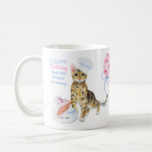 Happy Birthday Bengalisch Cat Mommy - Name hinzufü Kaffeetasse