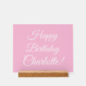 Happy Birthday benutzerdefinierte Skriptname Text  Acrylschild (Vorderseite)