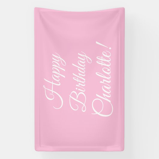 Happy Birthday benutzerdefinierte Skriptname Text Banner (Vertikal)