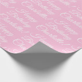 Happy Birthday benutzerdefinierte Skriptname Text Geschenkpapier (Ecke)