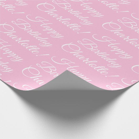 Happy Birthday benutzerdefinierte Skriptname Text Geschenkpapier (Ecke)