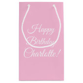 Happy Birthday benutzerdefinierte Skriptname Text  Kleine Geschenktüte (Rückseite)