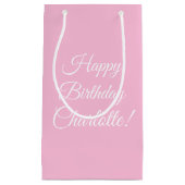 Happy Birthday benutzerdefinierte Skriptname Text  Kleine Geschenktüte (Vorderseite)