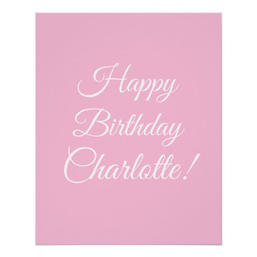 Happy Birthday benutzerdefinierte Skriptname Text Poster (Vorderseite)