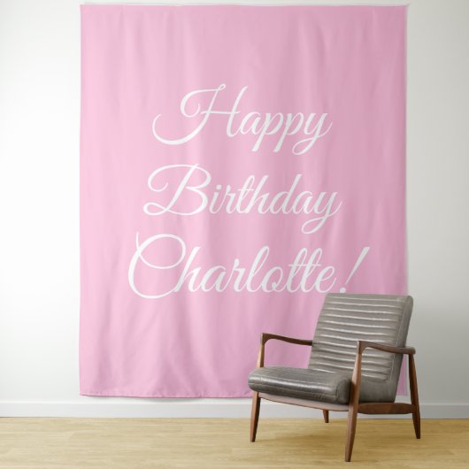 Happy Birthday benutzerdefinierte Skriptname Text Wandteppich (Beispiel)