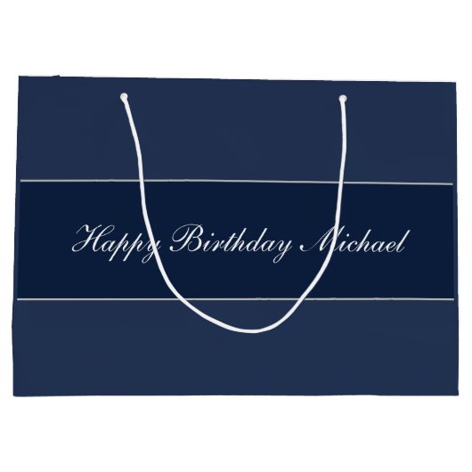 Happy Birthday benutzerdefinierten Skriptnamen Große Geschenktüte (Rückseite)