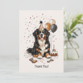 Happy Birthday Bernese Mountain Dog Dankeskarte (Stehend Vorderseite)
