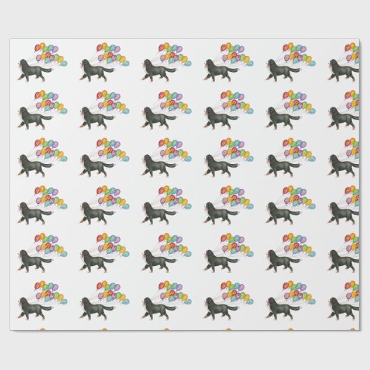 Happy Birthday Bernese Mountain Dog Geschenkpapier (Flach)