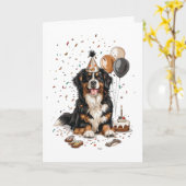 Happy Birthday Bernese Mountain Dog Karte (Gelbe Blume)