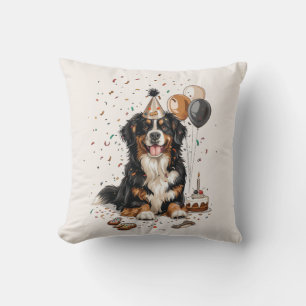 Happy Birthday Bernese Mountain Dog Kissen