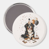 Happy Birthday Bernese Mountain Dog Magnet (Vorderseite/Rückseite)