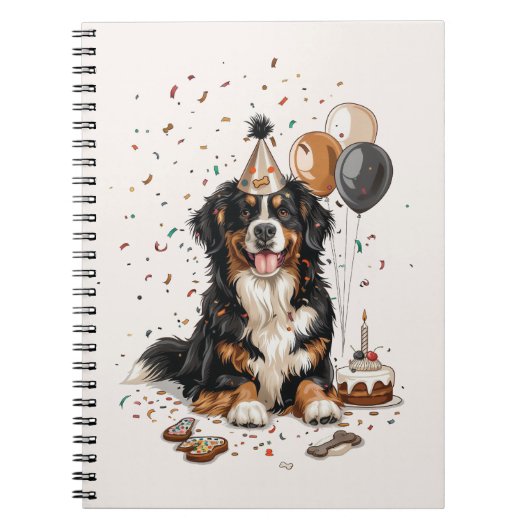 Happy Birthday Bernese Mountain Dog Notizblock (Vorderseite)