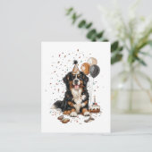Happy Birthday Bernese Mountain Dog Postkarte (Stehend Vorderseite)