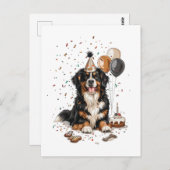 Happy Birthday Bernese Mountain Dog Postkarte (Vorne/Hinten)