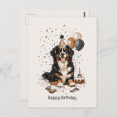 Happy Birthday Bernese Mountain Dog Postkarte (Vorne/Hinten)