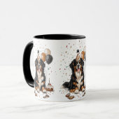 Happy Birthday Bernese Mountain Dog Tasse (Vorderseite Links)