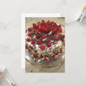 Happy Birthday Berry Cake Karte (Vorderseite/Rückseite Beispiel)