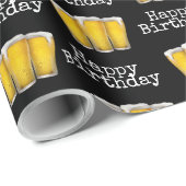 Happy Birthday Bers on Black Geschenkpapier (Rolleneckpunkt)