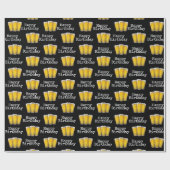 Happy Birthday Bers on Black Geschenkpapier (Flach)