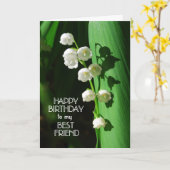 Happy Birthday Best Friend Lily of the Valley Card Karte (Gelbe Blume)