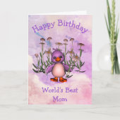 Happy Birthday Best Mama Niedlich Bird Card Karte (Vorderseite)