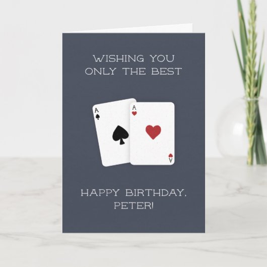 Happy Birthday Best Poker Start Hand Aces Karte (Vorderseite)