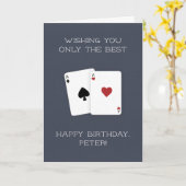 Happy Birthday Best Poker Start Hand Aces Karte (Gelbe Blume)