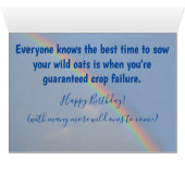 Happy Birthday Best Time to Sau Wilde Hafer (Innenansicht Horizontal (Unten))