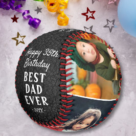Happy Birthday Best Vater Black Leather 3 Foto Baseball