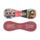 Happy Birthday Best Vater Red Leather 3 Foto Baseball (Paneele)