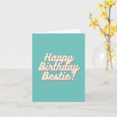 Happy Birthday Bestie | Aquamarine Karte (Gelbe Blume)