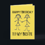 HAPPY BIRTHDAY BESTIE BBF GREETING CARDS FEIERTAGSKARTE<br><div class="desc">HAPPY BIRTHDAY BESTIE GREETING CARD. INSIDE READS: MAY ALL OF YOUR DREAMS COME TRUE.</div>