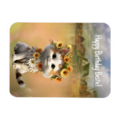 Happy Birthday Bestie Niedlich Boho Cat Magnet (Horizontal)