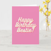 Happy Birthday Bestie | Rosa Karte (Gelbe Blume)